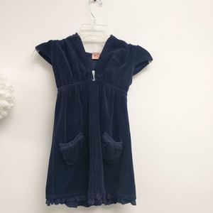 Vintage Juicy Couture Terry Zip Hoodie Dress Y2K 90s Size 7